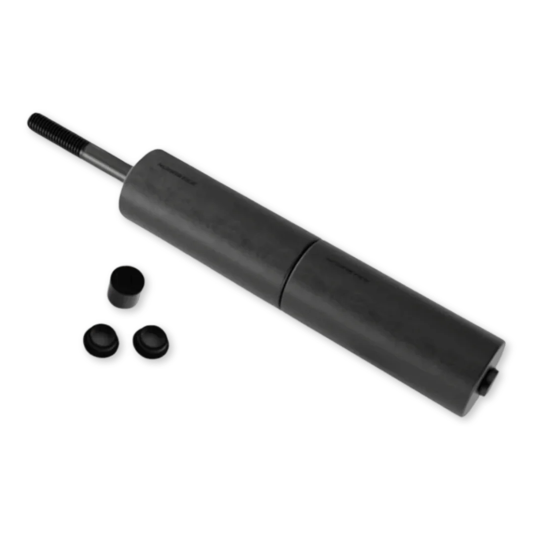 NordBar squat-rack roller attachment with foam roller and top-hat adapters, angled product view
