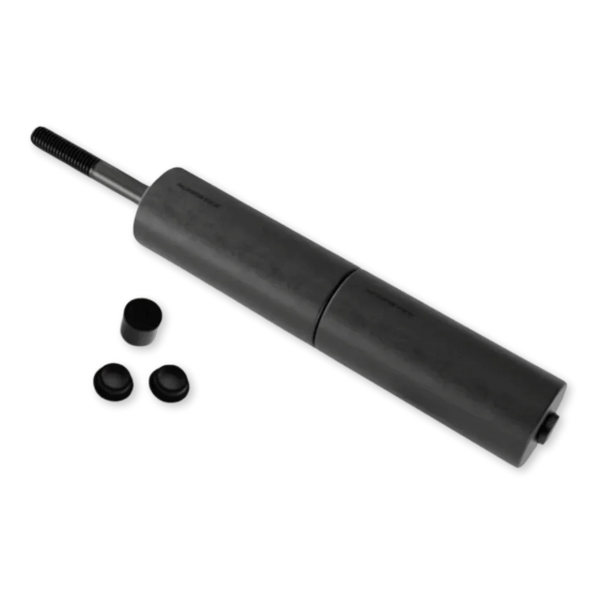 NordBar squat-rack roller attachment with foam roller and top-hat adapters, angled product view