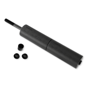 NordBar rack roller — 21-inch black steel bar with closed-cell foam roller and rubber top-hat adapter caps